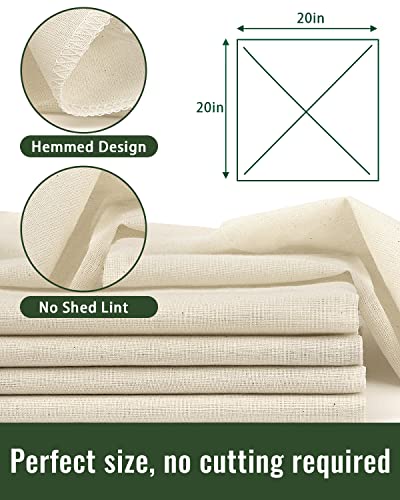 Cheesecloth for Straining Grade 100, 12 Pieces Reusable Hemmed Cheesecloth 20 x 20 Inches, 100% Unbleached Cotton Cheese Cloths for Straining, Filtering, Canning, Covering, Polishing and Decoration…
