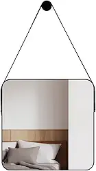 Espelho Decorativo Adnet Modelo Retangular Suspenso Grande 50cm Destaque Sua Decoração (Preto)