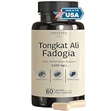 Tongkat Ali Fadogia Agrestis - 1200mg, Enhanced with Nitric Oxide Booster Supplement, Longjack Tongkat Ali for Men, *USA Made and Tested*, 60 Capsules
