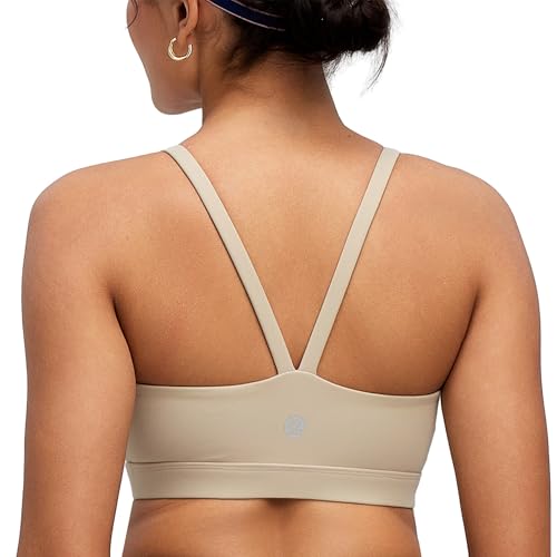 Image of RUNNING GIRL Sports Bras for Women,Light Impact Molded Cup Strap Sports Bra with Sewn in Pads,Best for A-C Cup