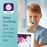 Philips Sonicare For Kids, Sonic Electric Toothbrush with App, for Kids Aged 3+, with SmarTimer and QuadPacer for a Thorough Clean, Turquoise, Model HX6322/04 - Image 4