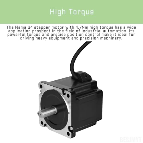 Besjmyt NEMA34 Nema 34 Stepper Motor Bipolar 1.8 Deg Standard Step Angle 4.7Nm(665.57Oz.In) High Torque 77.5Mm 6A 86 Motors 2 Phase 4 Lead thumb #2