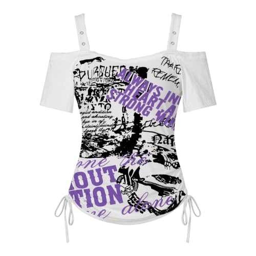 Image of Kawaii Cutecore Harajuku Vintage Y2k 2000s Tops Summer Goth Emo Alt Short Sleeve Graphic Tee