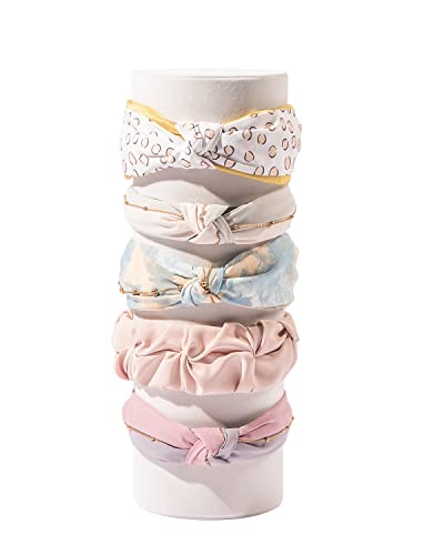 ByKen Headband Holder Organizer,Vertical Hairband Dislay Stand for Girls(Beige Velvet)