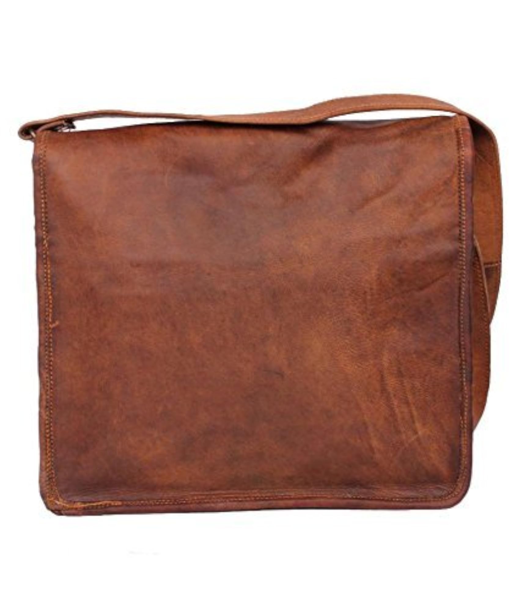 Genuine Leather Half Flap Shoulder Messenger Bag
