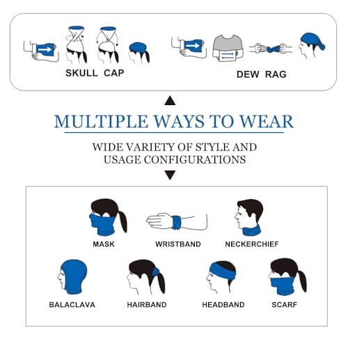 Image of 6pcs Magic Wide Tube Face Mask,Neck Gaiter, Headwear, Sports Scarf, Skeleton Bandana,Camo Bandana, Balaclava, Headband for Women And Men