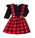 Baby Outfits Girl Long Sleeve T-Shirt Ruffle Top Overalls Strap Dress Clothes Set Plaid Skirt Winter Black