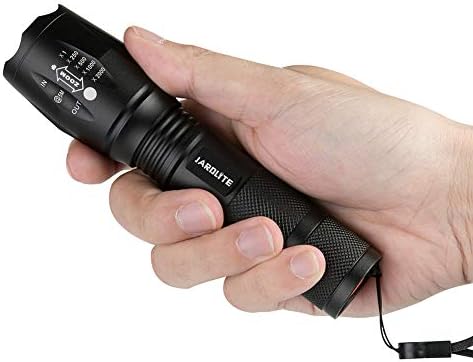 JARDLITE LED Emergency Handheld Flashlight with Adjustable Focus, Water Resistant, 5 Modes, Best Tactical Flashlight for Emergency, Camping and Fishing, 2 Pack thumbnail