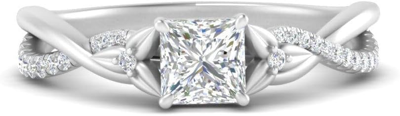 1.2-3.2 Carat Moissanite/Lab Grown Diamond Engagement Ring Diamond Wedding Ring for Women in 925 Sterling Silver/10K/14K/18K Solid Gold