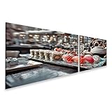 islandburner Cuadro sobre lienzo Delicioso arreglo de sushi en un plato elegante, 2 piezas
