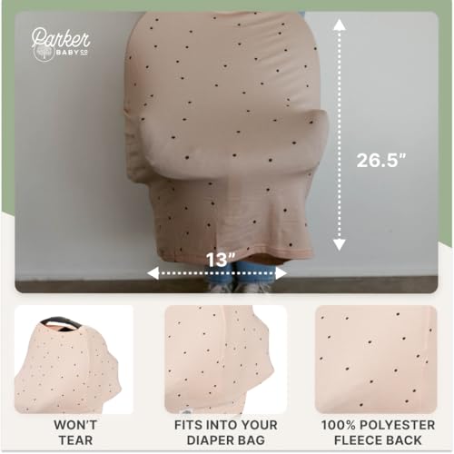 Image of Parker Baby 4 in 1 Car Seat Cover for Girls and Boys - Stretchy Carseat Canopy, Nursing Cover, Grocery Cart Cover, High Chair Cover - inchBliss inch