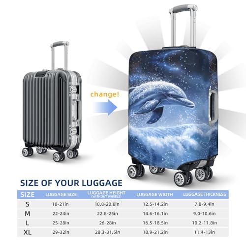 Winter snowflake dolphin Travel Luggage Covers - Elasticity Suitcase Covers Protector for Luggage 18-32 Inch2