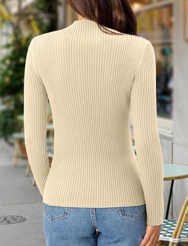 ONLYSHE Women's Turtleneck Sweaters Long Sleeve Shirts Ribbed Knit Slim Fit Sweaters T Shirt Basic Casual Tee Tops4