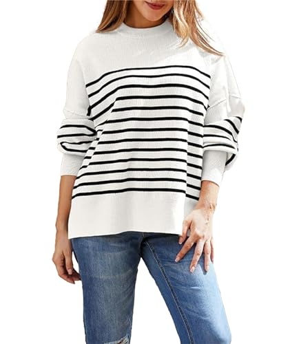 Image of SEMATOMALA Women's Oversized Plain Batwing Sweaters Fall Winter Crewneck Trendy Pullover Knit Jumper Tops