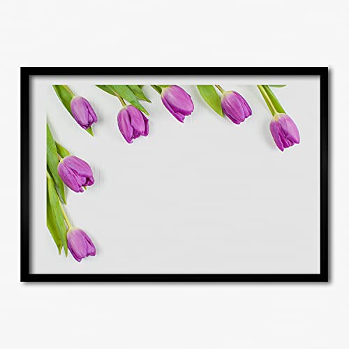Tableau moderne de tulipes pourpres 70x50 cm Tulup pour créer un salon chaleureux
