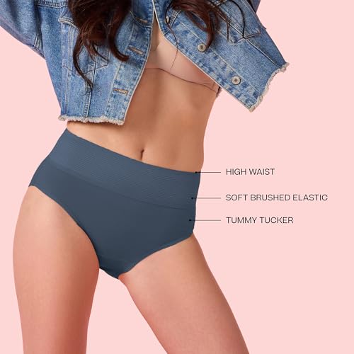 Image of Enamor Cotton Classic, All Day Comfort, High Waist Brief - Breathable, Antimicrobial with Stain Release, Outer Brushed Wide Elastic, Full Coverage - CW01