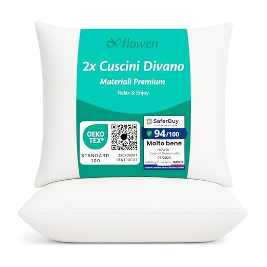 Cuscini per Divano 40x40 Imbottitura Cuscini 2 pezzi Interno Decorativi Quadrati Morbidi con Federe in Microfibra Bianca Anallergici Antiacaro Arredo Casa Salotto Letto Lavabili
