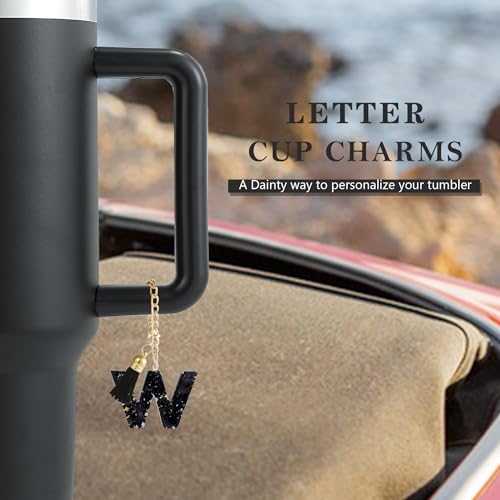 Image of Letter Charm Accessories for Stanley Cup 1 PCS Cute Initial Keychain Handle Charm for Stanley Tumbler for Women