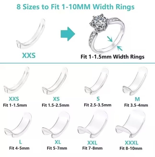 GLORILUX Ring Sizer Uk - Adjuster for Loose Rings - Tightener for Loose Rings - Invisible Transparent Ring Adjuster - 2mm to 5mm - Resizer - Image 3