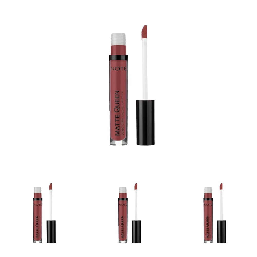 Note Cosmetics Matte Queen Lipstick 22 Etheral Taupe Kalıcı Likit Ruj, Kahverengi (4 paketi)