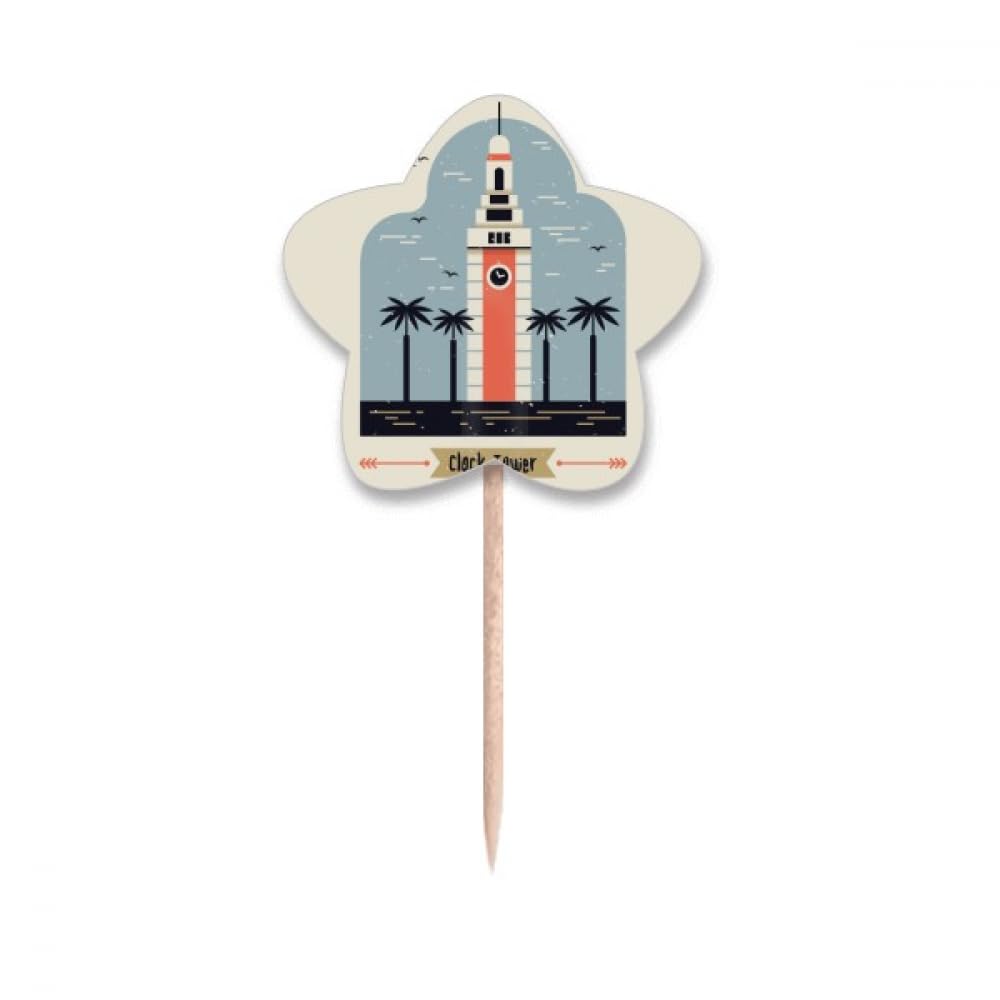 Étoile cupcake picks Hong Kong horloge parures de gâteaux graphiques