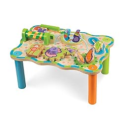 Melissa & Doug Jungle Activity Table Baby Play Wooden Toy 3+ Gift for Boy or Girl