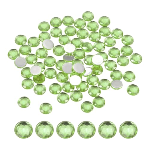 MECCANIXITY Strass Acrylique Plat Rond 8mm SS45 Vert Clair 100 pces