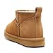 bebealy Genuine Suede Mini Boots for Women Winter Fuzzy Snow Boots Short Ankle Boot with Fur Lined, Chestnut EU 41