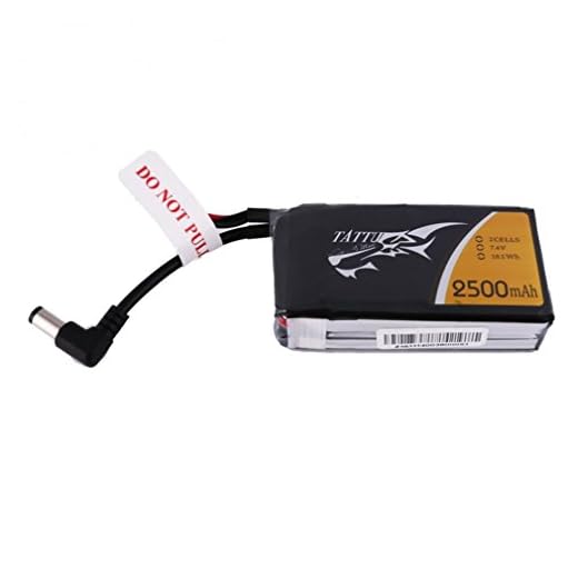 TATTU 2500mAh 2S 7.4V Ersatz-Lipo Batterie mit DC3.5mm Stecker für Fatshark Goggles