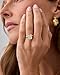 PAVOI 14K Yellow Gold Plated Radiant Cut Engagement Ring for Women | Hidden Halo Ring | Size 7