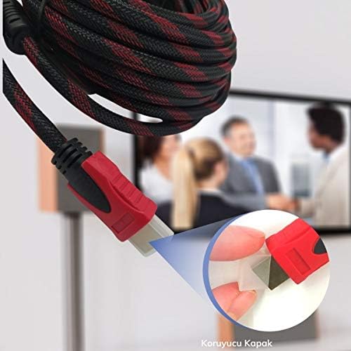 BUFFER® HDMI Kablosu HDTV Bilgisayar Uydu Görüntü Ses Full HD Sargılı Görüntü Aktarma Kablosu - Görsel 5