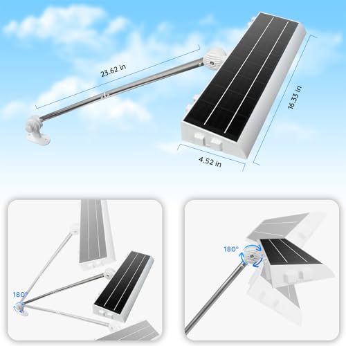 Image of Solar Sign Light, Solar Sign Lights Outdoor for Business Advertising, 232 LEDs Super Bright Waterproof Billboard Light with 8000mAh Battery, Wall Mounting Bracket for Real Estate Yard Sign Lighting (White)