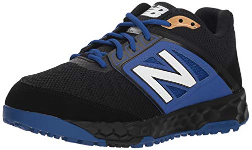 New Balance Men's 3000 V4 Turf Baseball Shoe, Black/Blue, 10.5 D US