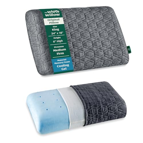 Almohada de espuma viscoelástica 15 cm alta gris