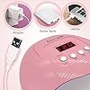 RedFlow UV LED Nail Lamp, Pink, Polycarbonate, LED Light, Large Size, Palm Print Auxiliary Irradiation, UV Protection Gloves