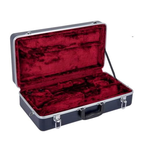 Crossrock Trumpet Case for Bb Horn | Textured Blue Finish with Velvet Interior, Security Lock, Metal...