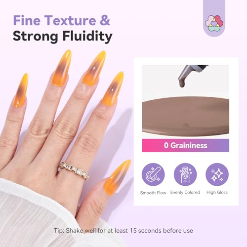 Image of SAVILAND Dilution Free Airbrush Gel Nail Polish: Dark Nude Nail Airbrush Paint High Coverage Hema ＆ Acetone Free with Fine Mist No Clogging for Ombre French Nail Art Design Salon 20 ml