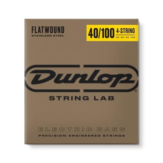 Jim Dunlop Stainless Steel Flatwound Bass Strings 40-100