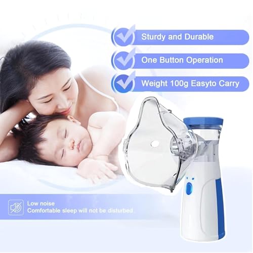 Image of Portable Mesh Nebulizer for Steam Inhalation | Compact Cool Mist Machine for Sinus, Cough & Cold Relief | For Adults & Kids - Home & Travel Use