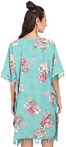 Miss Lavish London Kimonos for Women Casual Ladies Long Dresses Kaftans in One Size, Teal