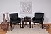 Boss Office Products Executive Box Arm Chair with Mahogany Finish in Black, 25.5