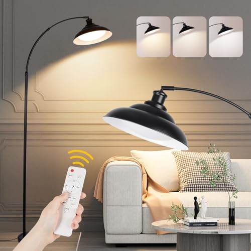 Arc Floor Lamp, Dimmable Dome Floor Lamp with Remote & Foot Switch, Modern Standing Lamp 3000-6500K...
