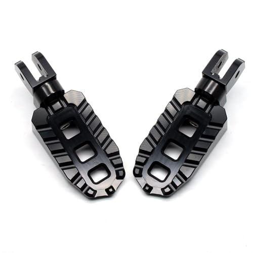 Image of MZS Motorcycle Front Foot Pegs Adjustable Rider Footpegs Black CNC Compatible with DESERTX /Multistrada V2S V4 950 1200 / Monster 696 796 797 821 1100 1200 / HYPERMOTARD 950 / Scrambler 400 800 1100