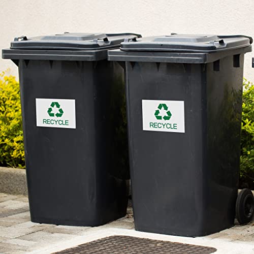 Pack Of 2 Recycle Sticker For Trash Can ( 10X7 Inch ) White - Recycling Stickers For Trash Can - Self-Adhesive Recycling Sticker - Uv Resistant, Waterproof, Anti Scratch For Outdoor And Indoor #TOP4