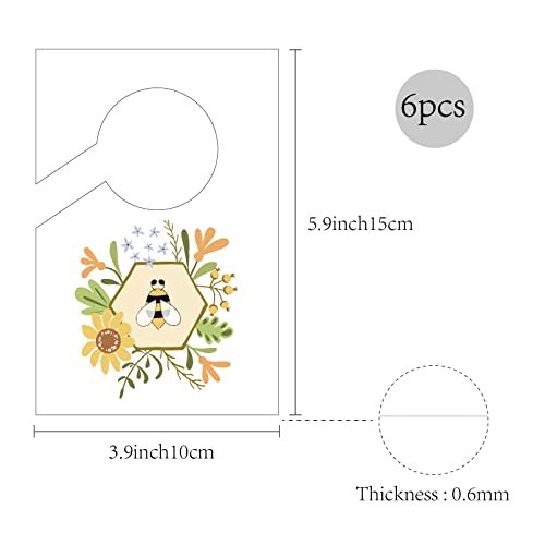 CREATCABIN 6Pcs Bee Closet Label Dividers Clothing Rack Size Dividers Hanger Dividers for Clothing Rectangular Shower Registry Nursery Closet Organizer Dividers Gift Supplies for Girl Boy - Image 2