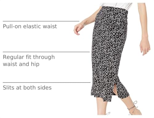 Image of Amazon Essentials Women's Pull-On Knit Midi Skirt with Elastic Waist, Slits