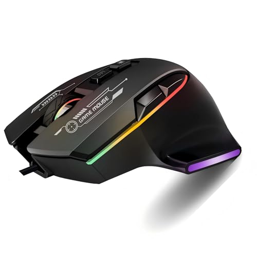 Wired Gaming Mouse, Gaming Mouse with RGB Backlit, 7200DPI Adjustable,