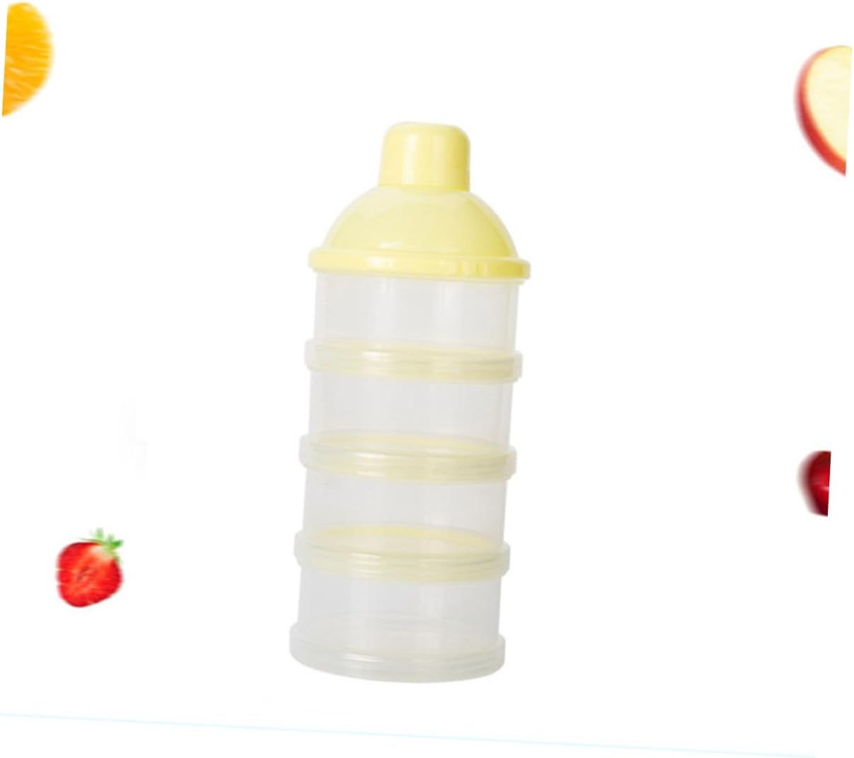 Portable Formula Dispenser Stackable Milk Powder Container Travel Snack Storage Box Food-grade PP Material Non-spill Detachable Yellow Organizer for Outdoor Feeding