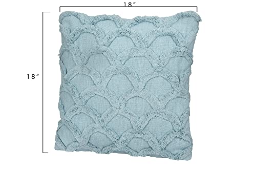 Creative Co-Op Square Cotton Chenille Pillow, Light Blue by Creative Co-Op - Image 5