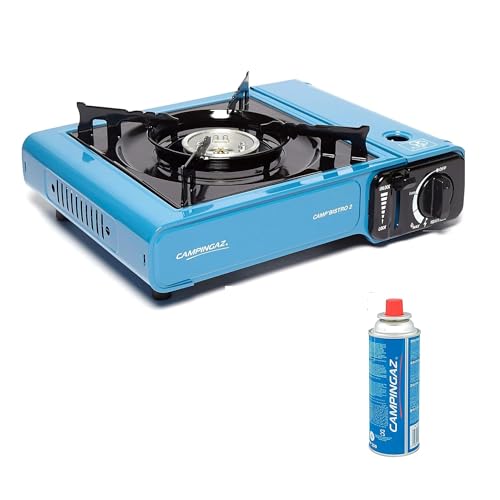 Image of CAMPINGAZ Camp Bistro with CP250 Portable Gas Cartridge - Pack of 4 (Blue, 33 x 28 x 9 cm)